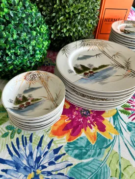 Vintage China Kutani Japan - dinner plates, berry bowl s, dessert plates