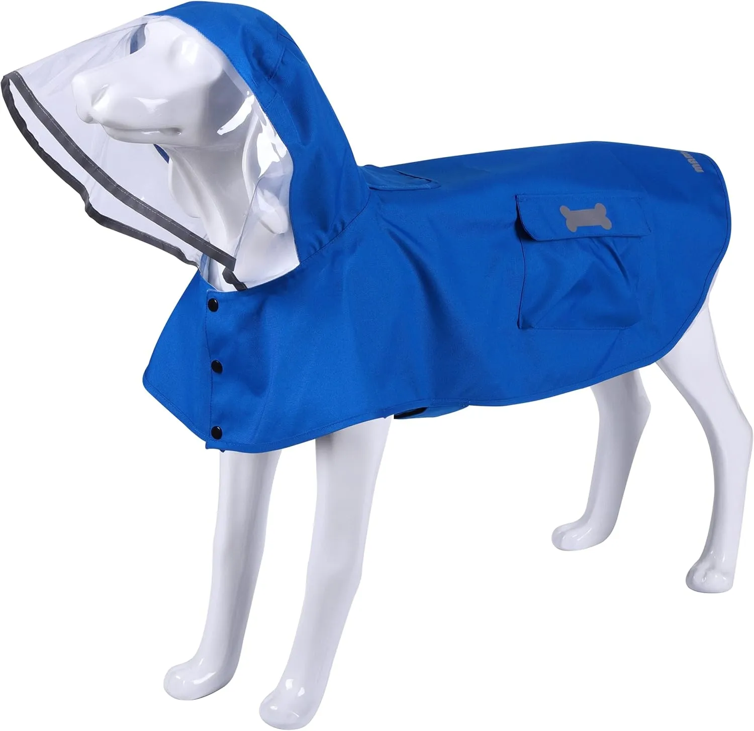 Waterproof Dog Raincoat, Adjustable Reflective Lightweight Pet Rain Clothes with Poncho Hood (XX-Large, Blue)